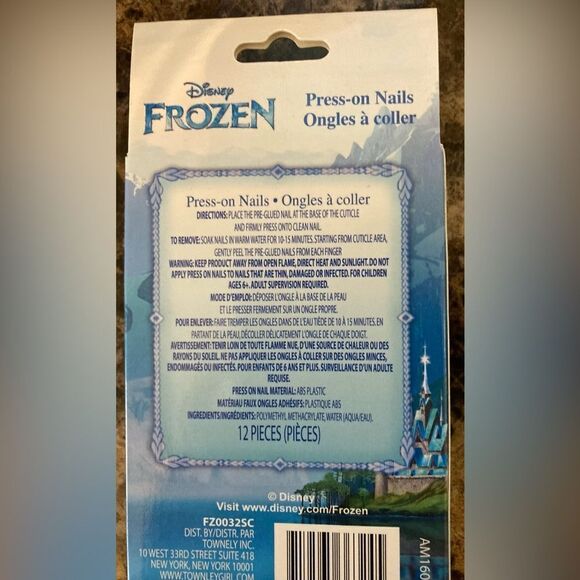 Girl’s New Press On Nails Disney Frozen Xmas Christmas Cartoon Cute - Picture 3 of 3